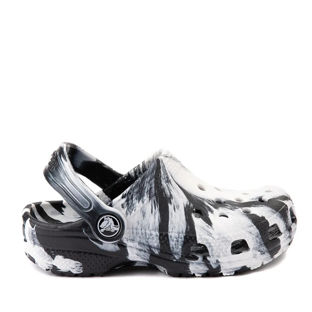 Toddler/Kids black and white marbled crocs - Picture 1 of 4